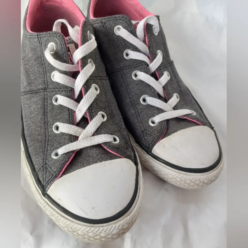 Converse All Star Grey Pink Sneakers Youth 4 Shoes